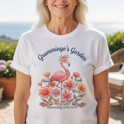 Personalized Grammingos Garden Blooming With Love Shirt Custom T Shirt Gift For Flamingo Lover