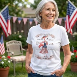 We May Be Old Ladies Defend America Patriotic Flamingo July 4th Shirt T Shirt Gift For Women