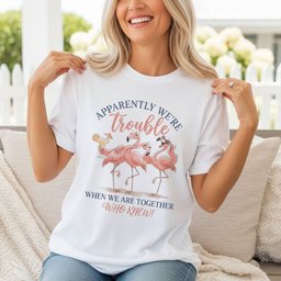 Apparently Were Trouble When We Are Together Flamingo Margarita T Shirt Gift For Flamingo Lover