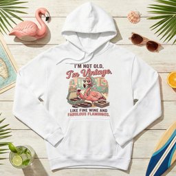 Fabulous Vintage Flamingo Wine T Shirt Funny Not Old Aging Gift For Women