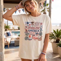 Happy 250 America 1776 2026 Flamingo July 4th Shirt T Shirt Gift For Flamingo Lover