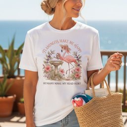 Flamingos Make Me Happy Humans Make My Head Hurt Funny Introvert T Shirt Gift For Flamingo Lover