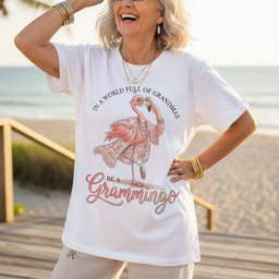 Personalized In A World Full Of Grandmas Be A Grammingo Shirt T Shirt Gift For Flamingo Lover