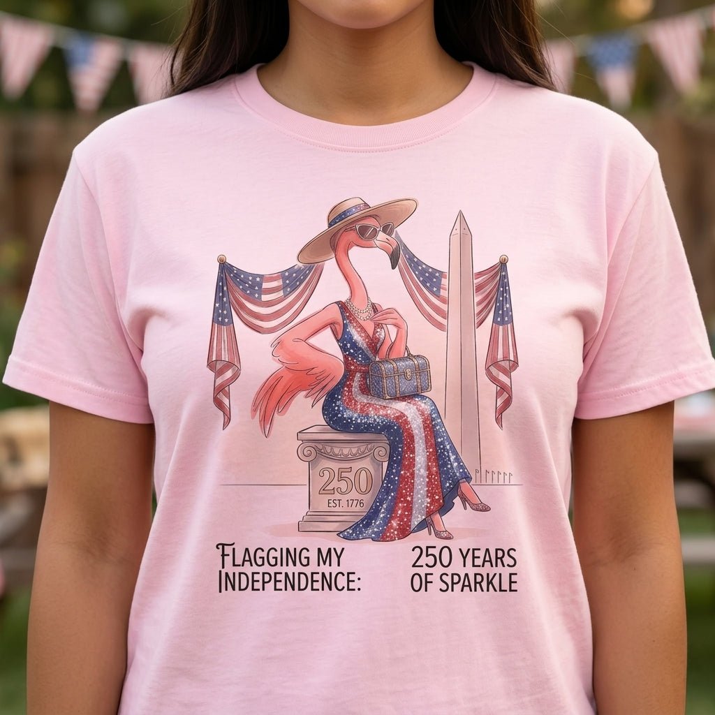 Flagging My Independence 250 Years Of Sparkle Flamingo Shirt T Shirt Gift For Flamingo Lover