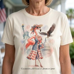 Celebrating 250 Years Of American Spirit Patriotic Eagle Flamingo T Shirt Gift For Flamingo Lover