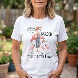 Personalized Flamingo Garden And Little Flock Gardening Summer T Shirt Gift For Flamingo Lover