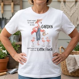 Personalized Flamingo Garden And Little Flock Gardening Summer T Shirt Gift For Flamingo Lover