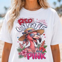 Red White And Pink Patriotic Flamingo July 4th Shirt T Shirt Gift For Flamingo Lover