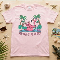 Humorous Flamingo Yoga T Shirt Na Ma Stay In Bed Funny Gift For Glam Ma