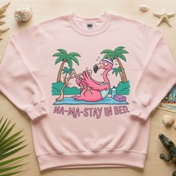 Humorous Flamingo Yoga T Shirt Na Ma Stay In Bed Funny Gift For Glam Ma