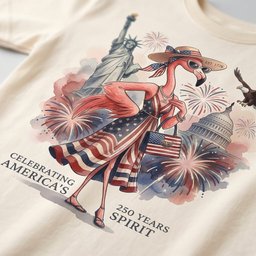 Celebrating Americas 250 Years Spirit Patriotic Flamingo T Shirt Gift For Flamingo Lover