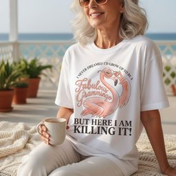 Personalized I Never Dreamed Id Be A Fabulous Grammingo Killing IT T Shirt Gift For Flamingo Lover