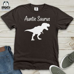 Auntie Saurus Heavy Cotton Comfort Colors Tee Gift For Animal Lover