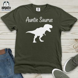 Auntie Saurus Heavy Cotton Comfort Colors Tee Gift For Animal Lover