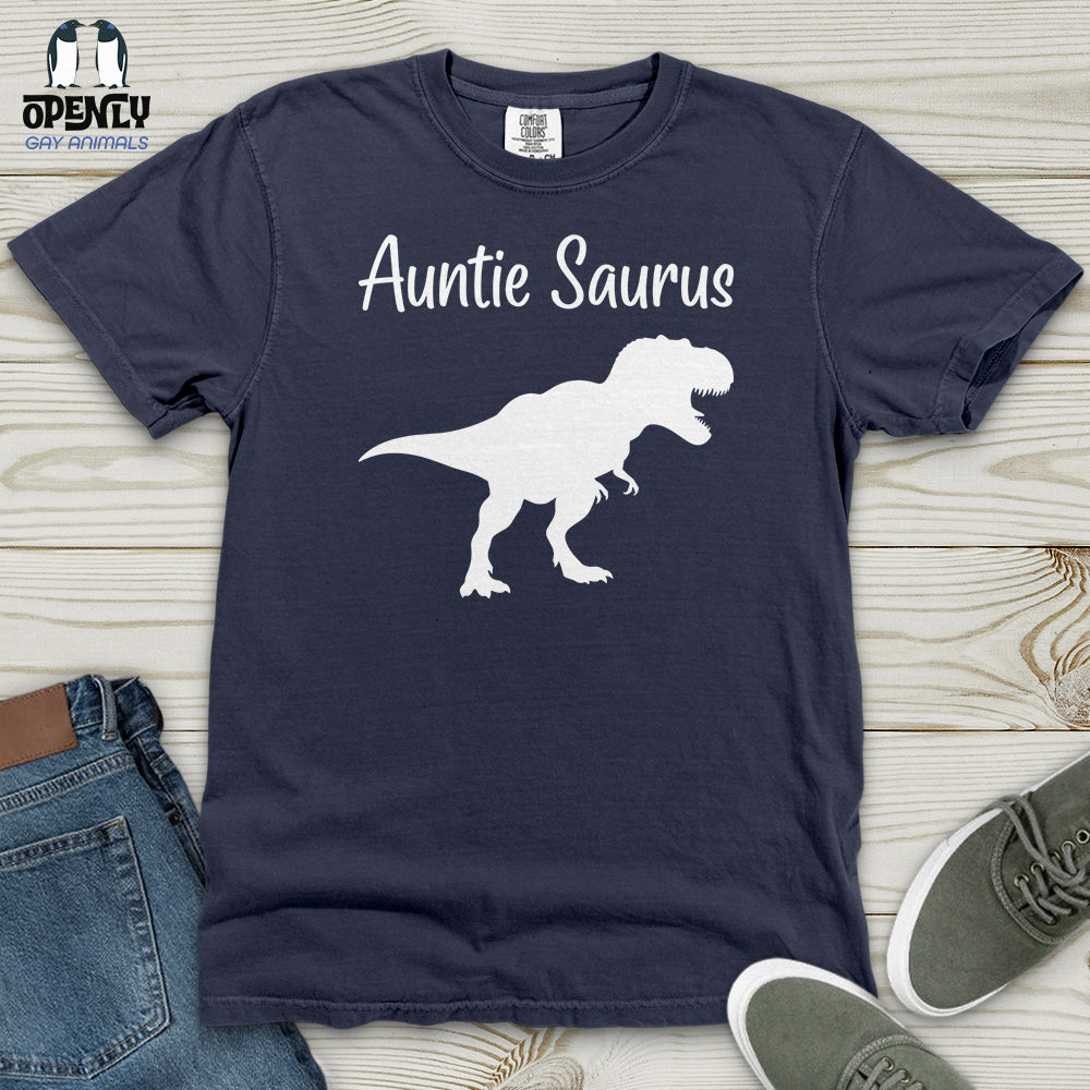 Auntie Saurus Heavy Cotton Comfort Colors Tee Gift For Animal Lover