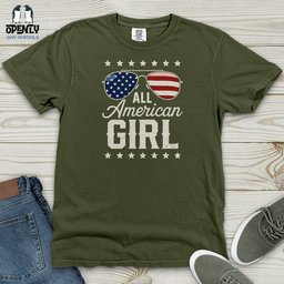 All American Girl Heavy Cotton Comfort Colors Tee Gift For Animal Lover