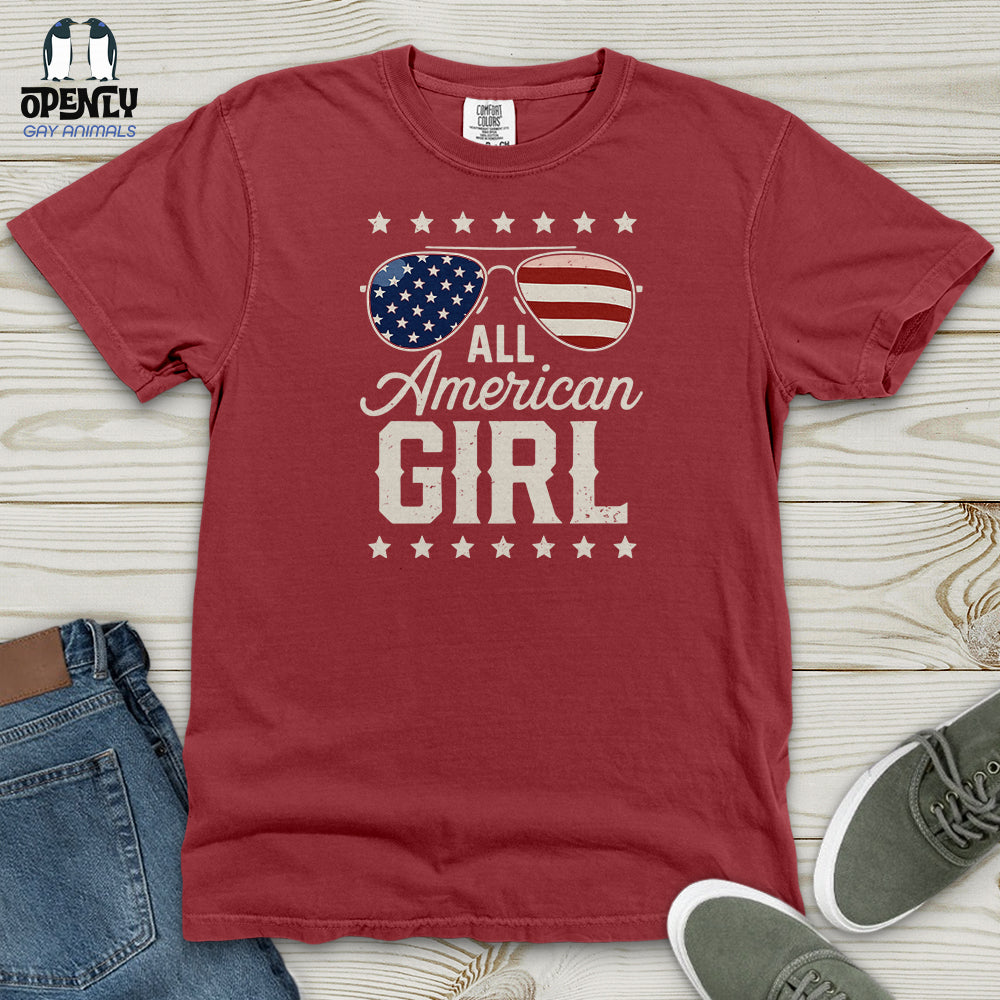 All American Girl Heavy Cotton Comfort Colors Tee Gift For Animal Lover