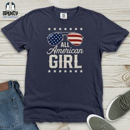 All American Girl Heavy Cotton Comfort Colors Tee Gift For Animal Lover