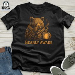 Bearly Awake Unisex T Shirt Gift For Animal Lover