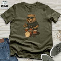 Beaver Playing Drum Unisex T Shirt Gift For Animal Lover