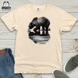 Bear Reflection Heavy Cotton Comfort Colors Tee Gift For Animal Lover