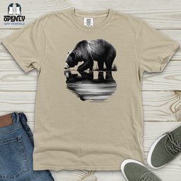 Bear Reflection Heavy Cotton Comfort Colors Tee Gift For Animal Lover
