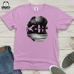 Bear Reflection Heavy Cotton Comfort Colors Tee Gift For Animal Lover