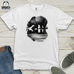 Bear Reflection Heavy Cotton Comfort Colors Tee Gift For Animal Lover