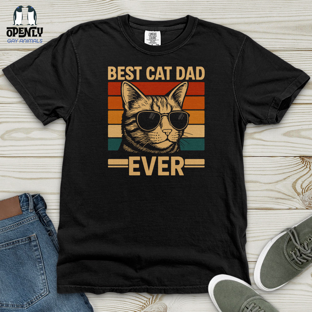 Best Cat Dad Ever Heavy Cotton Comfort Colors Tee Gift For Dad