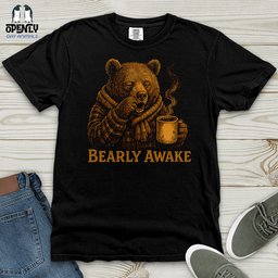 Bearly Awake Heavy Cotton Comfort Colors Tee Gift For Animal Lover