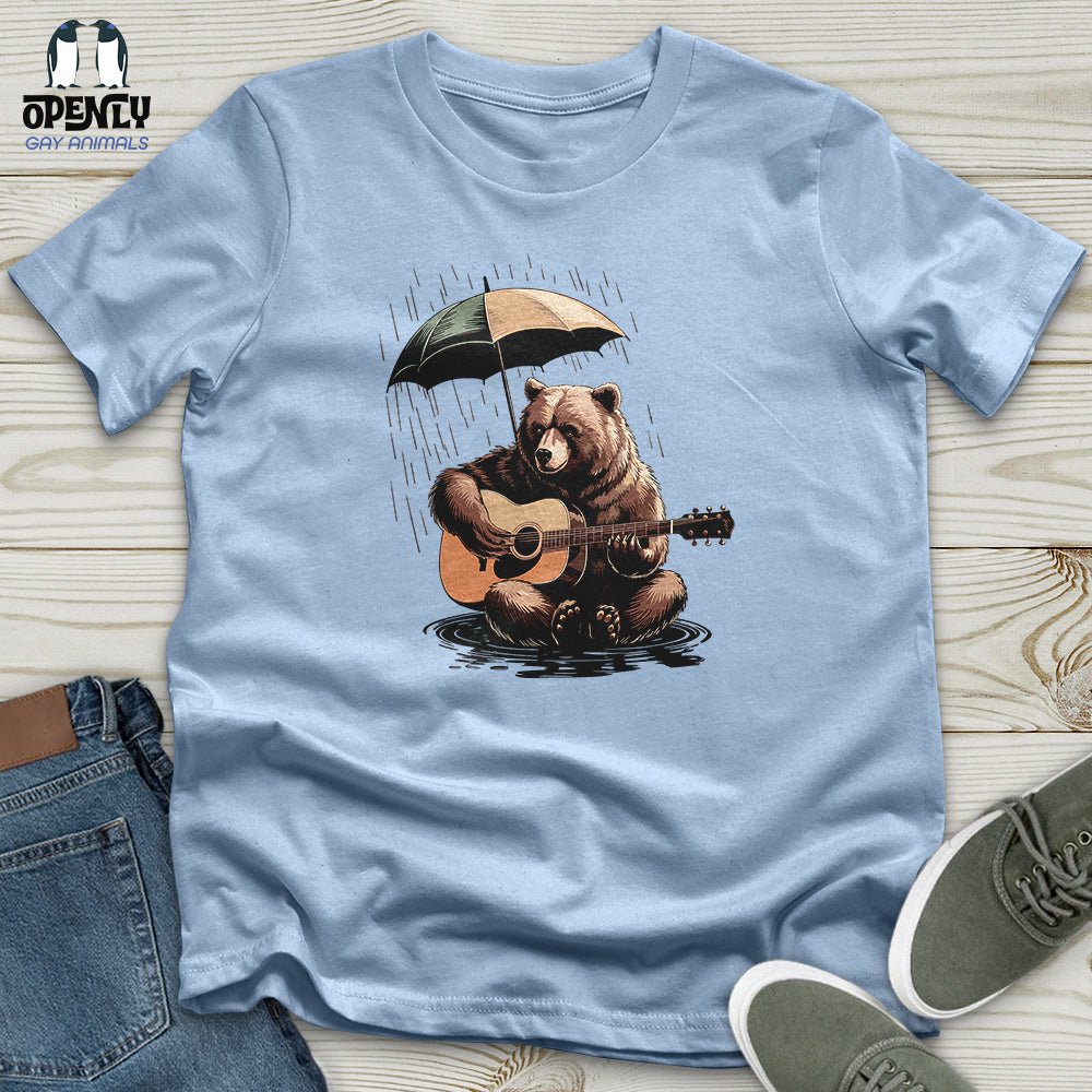 Bear In Rain Unisex T Shirt Gift For Animal Lover