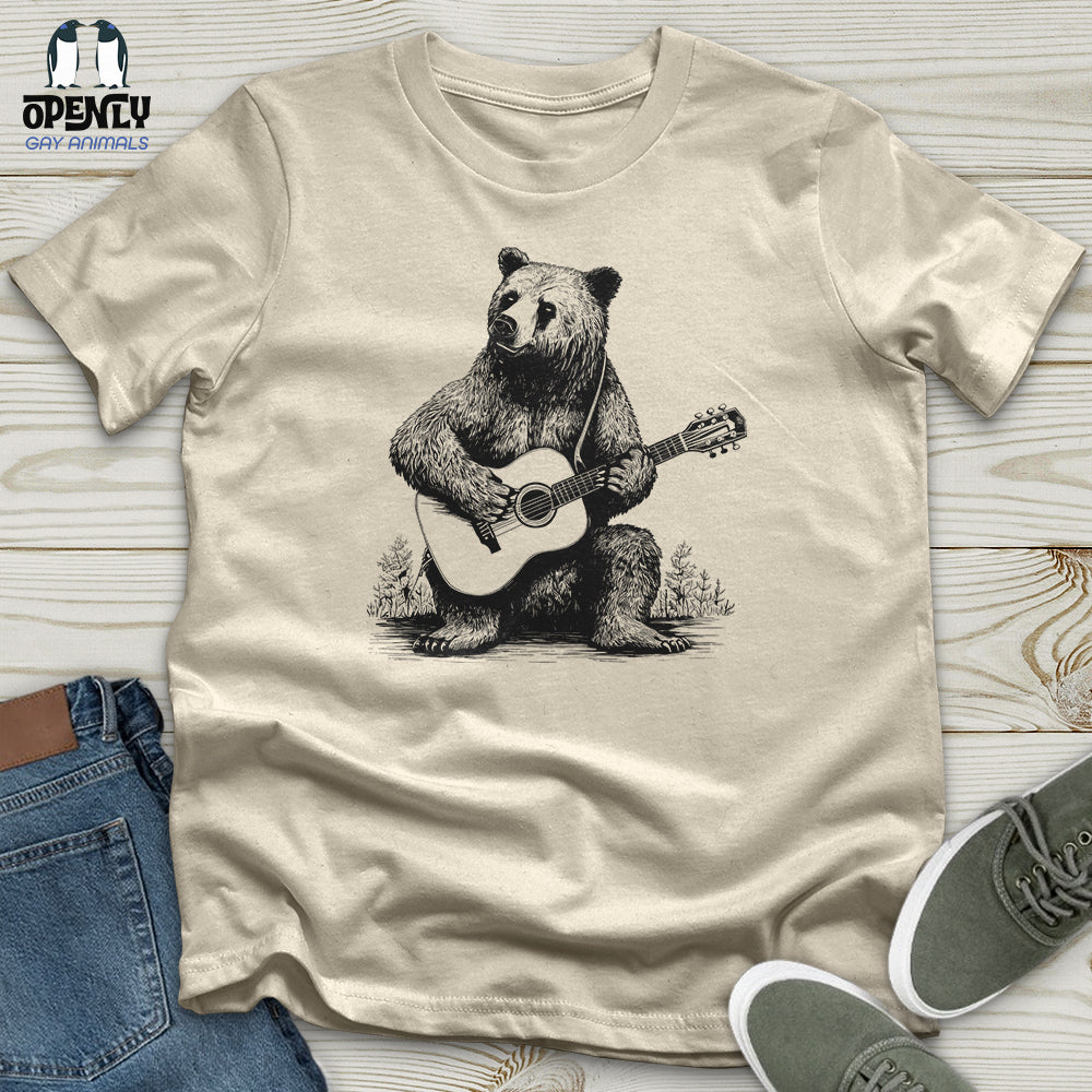 Bear Guitarist Softstyle Tee Gift For Animal Lover