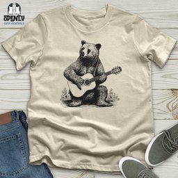 Bear Guitarist Softstyle Tee Gift For Animal Lover