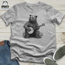 Bear Playing Banjo Softstyle Tee Gift For Animal Lover