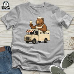 Bear Ice Cream Truck Unisex T Shirt Gift For Animal Lover