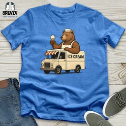 Bear Ice Cream Truck Unisex T Shirt Gift For Animal Lover