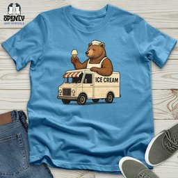 Bear Ice Cream Truck Unisex T Shirt Gift For Animal Lover