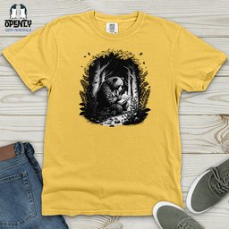 Bear Reading Book In Forest Heavy Cotton Comfort Colors Tee Gift For Animal Lover