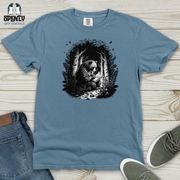 Bear Reading Book In Forest Heavy Cotton Comfort Colors Tee Gift For Animal Lover