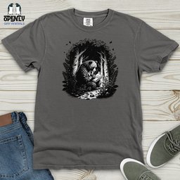 Bear Reading Book In Forest Heavy Cotton Comfort Colors Tee Gift For Animal Lover
