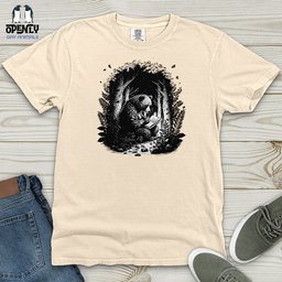 Bear Reading Book In Forest Heavy Cotton Comfort Colors Tee Gift For Animal Lover