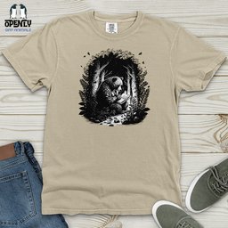 Bear Reading Book In Forest Heavy Cotton Comfort Colors Tee Gift For Animal Lover