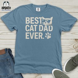Best Cat Dad Ever Heavy Cotton Comfort Colors Tee Gift For Dad