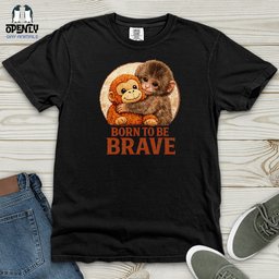 Born To Be Brave Heavy Cotton Comfort Colors Tee Gift For Animal Lover