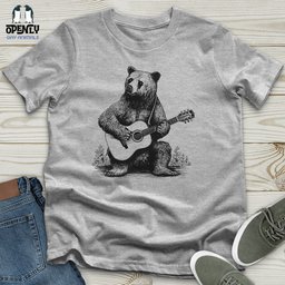 Bear Guitarist Unisex T Shirt Gift For Animal Lover