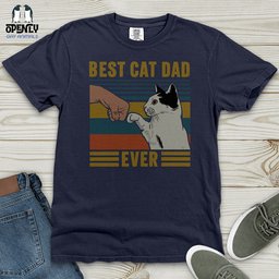 Best Cat Dad Heavy Cotton Comfort Colors Tee Gift For Dad