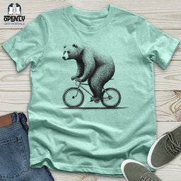 Bear Riding Bike Unisex T Shirt Gift For Animal Lover
