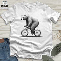 Bear Riding Bike Unisex T Shirt Gift For Animal Lover