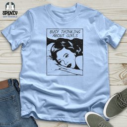Busy Thinking About Girls Softstyle Tee Gift For Animal Lover