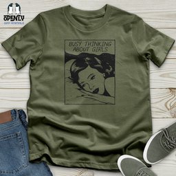 Busy Thinking About Girls Softstyle Tee Gift For Animal Lover